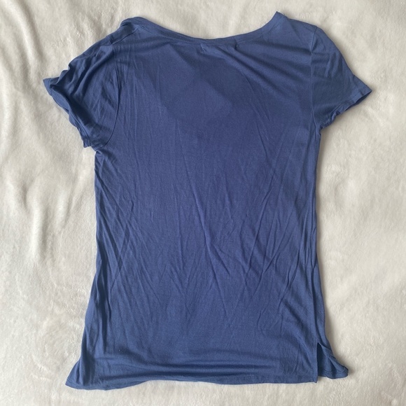 Urban Outfitters Project Social T Blue Criss-Cross V-Neck Tee - Picture 3 of 3